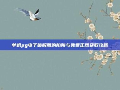 单机pg电子破解版的陷阱与免费正版获取攻略