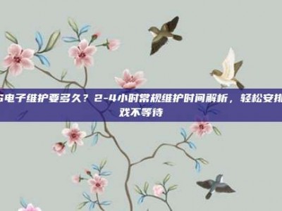 PG电子维护要多久？2-4小时常规维护时间解析，轻松安排游戏不等待