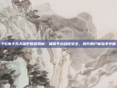 PG电子天天维护原因揭秘：确保平台稳定安全，提升用户体验不中断