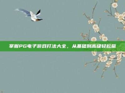 掌握PG电子游戏打法大全，从基础到高级轻松赢