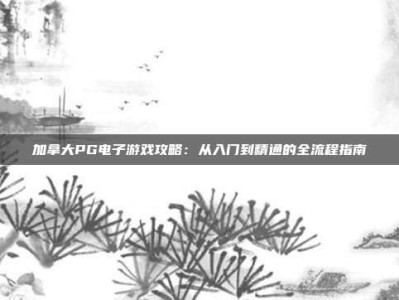 加拿大PG电子游戏攻略：从入门到精通的全流程指南