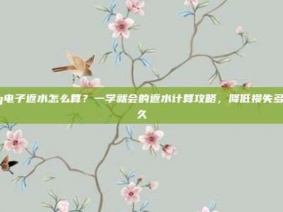 pg电子返水怎么算？一学就会的返水计算攻略，降低损失多玩久