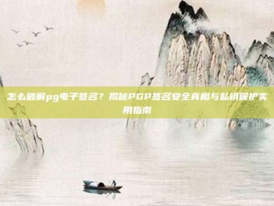 怎么破解pg电子签名？揭秘PGP签名安全真相与私钥保护实用指南