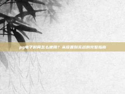 pg电子时间怎么使用？从设置到实战的完整指南
