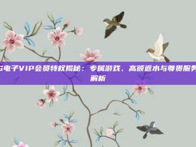 PG电子VIP会员特权揭秘：专属游戏、高额返水与尊贵服务全解析
