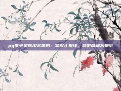 pg电子星旅淘金攻略：掌握止损线，稳定盈利不是梦