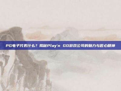 PG电子代表什么？揭秘Play'n GO游戏公司的魅力与匠心精神