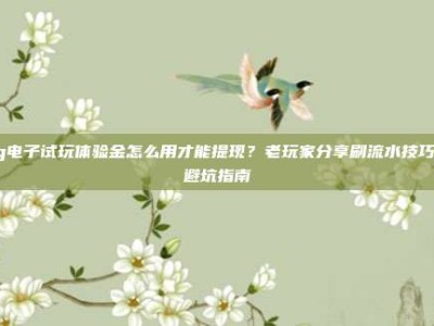 pg电子试玩体验金怎么用才能提现？老玩家分享刷流水技巧与避坑指南