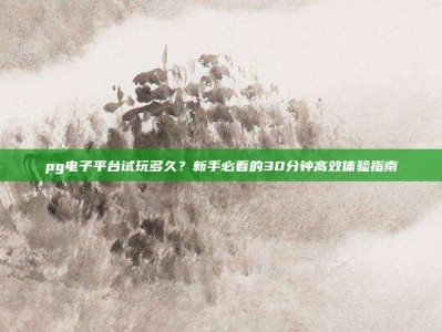 pg电子平台试玩多久？新手必看的30分钟高效体验指南