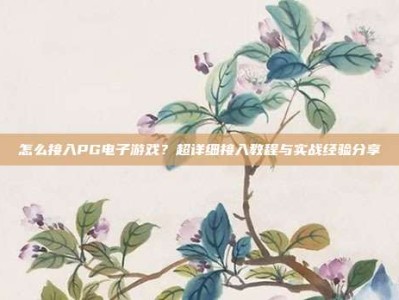 怎么接入PG电子游戏？超详细接入教程与实战经验分享
