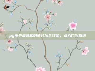 pg电子麻将规则和打法全攻略：从入门到精通