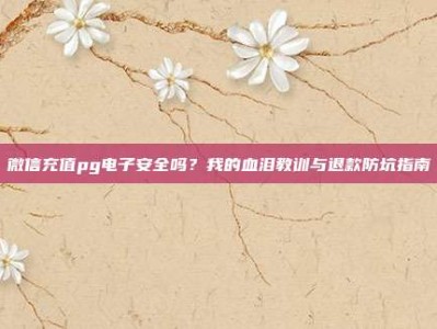 微信充值pg电子安全吗？我的血泪教训与退款防坑指南