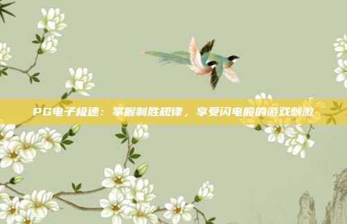 PG电子极速：掌握制胜规律，享受闪电般的游戏刺激