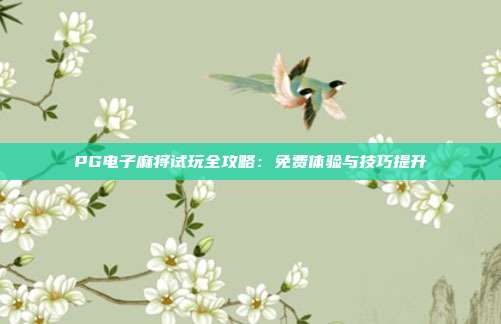 PG电子麻将试玩全攻略:免费体验与技巧提升