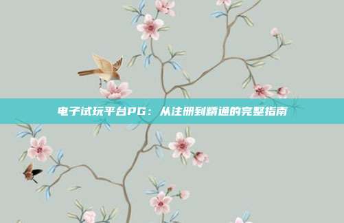 电子试玩平台PG：从注册到精通的完整指南