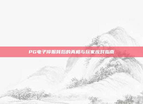 PG电子停服背后的真相与玩家应对指南