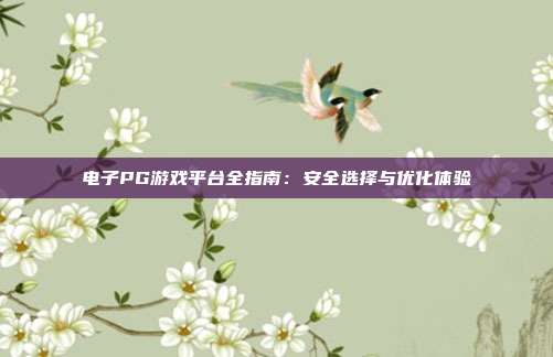电子PG游戏平台全指南：安全选择与优化体验