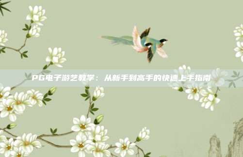 PG电子游艺教学：从新手到高手的快速上手指南