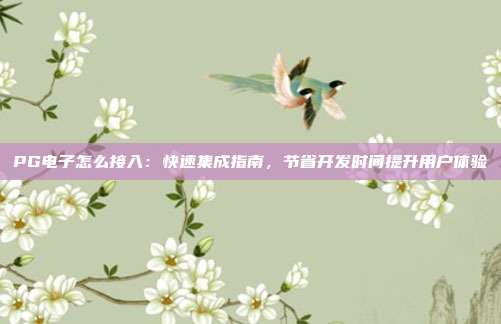 PG电子怎么接入：快速集成指南，节省开发时间提升用户体验