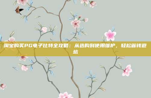 淘宝购买PG电子比特全攻略：从选购到使用维护，轻松省钱避坑
