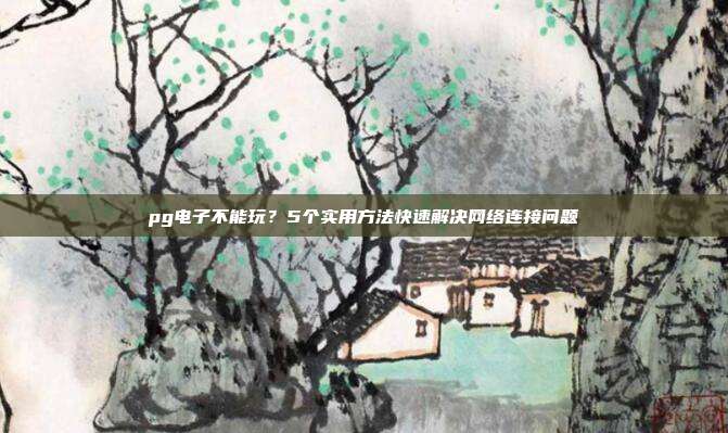 pg电子不能玩？5个实用方法快速解决网络连接问题