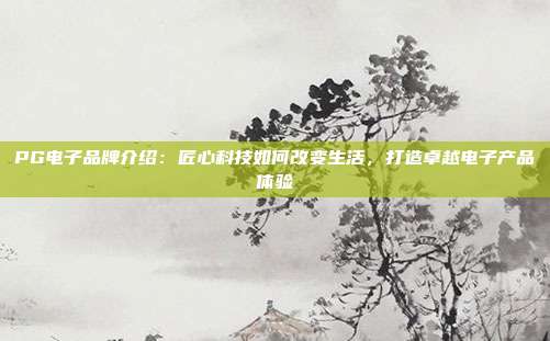 PG电子品牌介绍：匠心科技如何改变生活，打造卓越电子产品体验