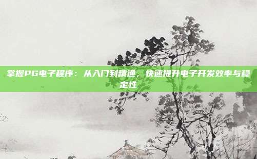 掌握PG电子程序：从入门到精通，快速提升电子开发效率与稳定性