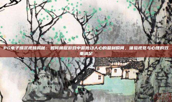 PG电子爆浆视频揭秘:如何捕捉游戏中最激动人心的盈利瞬间,体验视觉与心理的双重满足