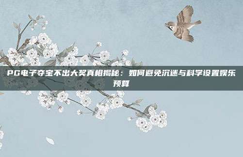 PG电子夺宝不出大奖真相揭秘：如何避免沉迷与科学设置娱乐预算