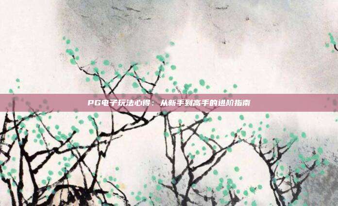 PG电子玩法心得：从新手到高手的进阶指南