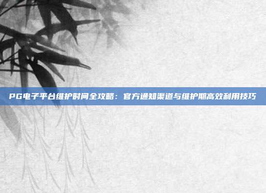 PG电子平台维护时间全攻略:官方通知渠道与维护期高效利用技巧