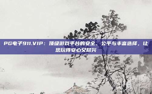 PG电子911.VIP：顶级游戏平台的安全、公平与丰富选择，让您玩得安心又尽兴