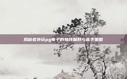 揭秘老外玩pg电子的独特偏好与高手策略
