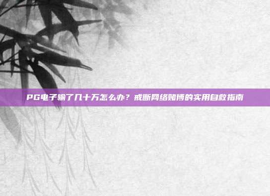 PG电子输了几十万怎么办？戒断网络赌博的实用自救指南