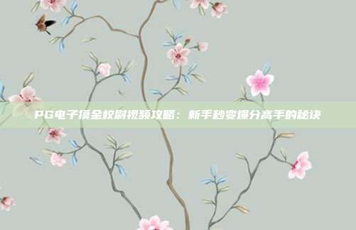 PG电子摸金校尉视频攻略：新手秒变爆分高手的秘诀