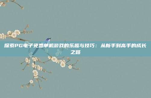 探索PG电子免费单机游戏的乐趣与技巧：从新手到高手的成长之路
