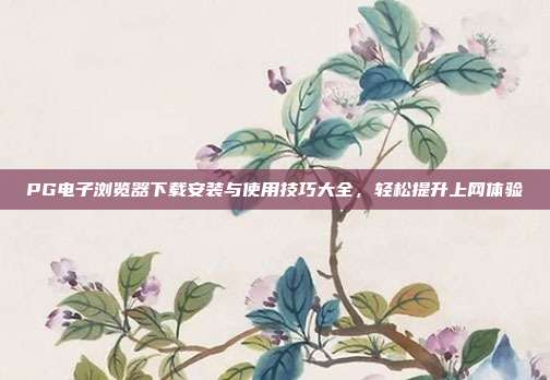 PG电子浏览器下载安装与使用技巧大全，轻松提升上网体验