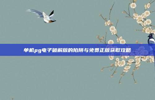 单机pg电子破解版的陷阱与免费正版获取攻略