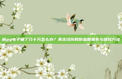被pg电子骗了几十万怎么办？真实经历教你追回损失与维权方法
