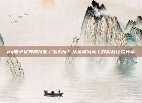 pg电子官方麻将胡了怎么玩？从菜鸟到高手的实战经验分享