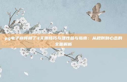 pg电子麻将糊了3实用技巧与理性参与指南:从规则到心态的全面解析