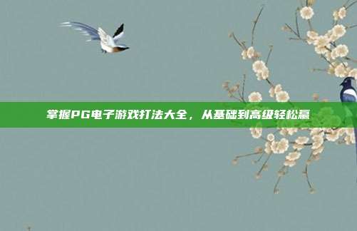 掌握PG电子游戏打法大全,从基础到高级轻松赢