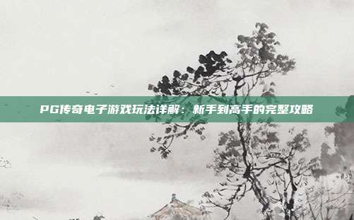 PG传奇电子游戏玩法详解:新手到高手的完整攻略