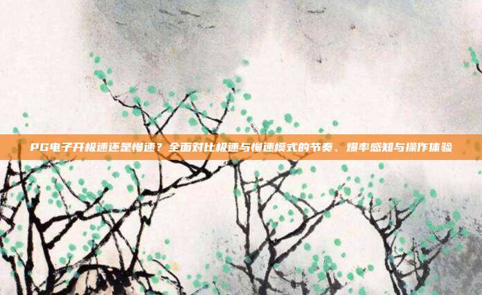 PG电子开极速还是慢速?全面对比极速与慢速模式的节奏、爆率感知与操作体验