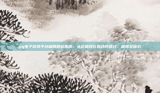 pg电子游戏平台租用避坑指南：从价格对比到合同签订，省钱又省心