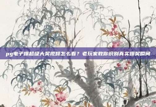 pg电子爆超级大奖视频怎么看？老玩家教你识别真实爆奖瞬间