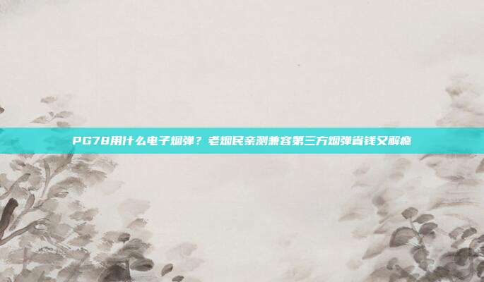 PG78用什么电子烟弹？老烟民亲测兼容第三方烟弹省钱又解瘾