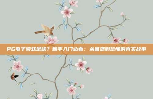PG电子游戏是啥?新手入门必看:从困惑到玩懂的真实故事