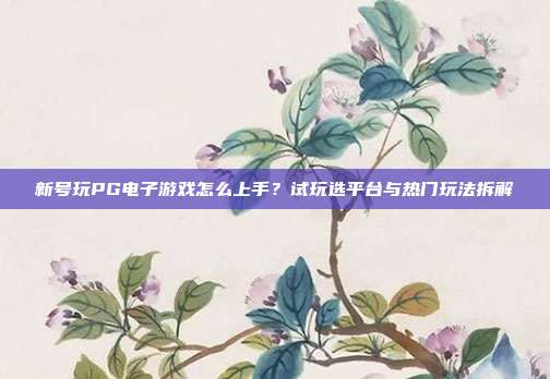 新号玩PG电子游戏怎么上手？试玩选平台与热门玩法拆解