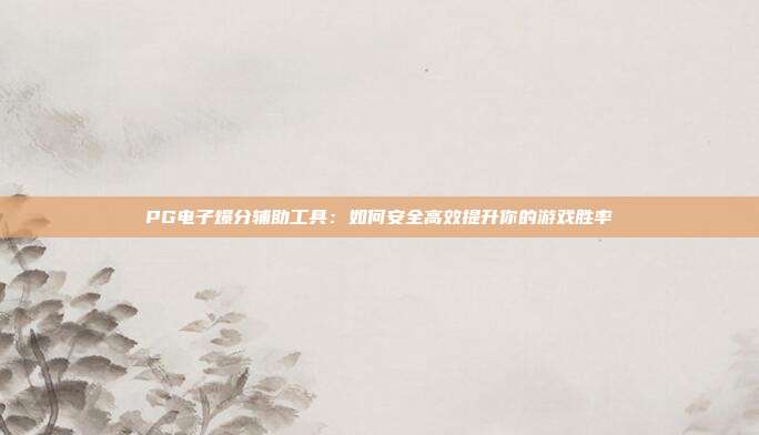 PG电子爆分辅助工具：如何安全高效提升你的游戏胜率